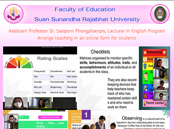 Assistant Professor Dr. Sasiporn
Phongploenpis, Lecturer in English
Program Arrange teaching In an online
form for students