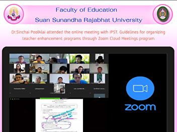 Asst. Prof. Dr. Thubthimthong
Korbuaikaew organized online teaching
With Google Hangouts Meet for math
students