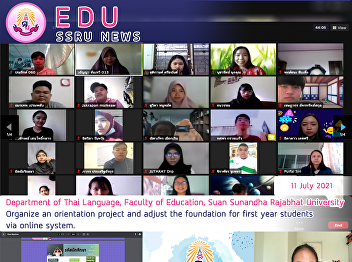 Department of Thai Language, Faculty of
Education, Suan Sunandha Rajabhat
University Organize an orientation
project and adjust the foundation for
first year students via online system.