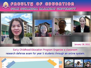 Early Childhood Education Program
Organize a classroom research defense
exam for year 5 students through an
online system.