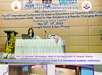 Assoc. Prof. Dr.Sumalee Tientongdee,
Head of the Department of General
Science Participated in conferences and
presented oral research at international
academic conferences.