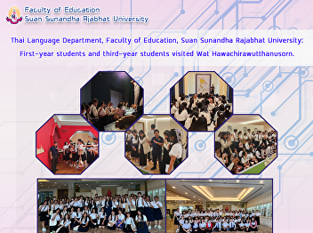 Thai Language Department, Faculty of
Education, Suan Sunandha Rajabhat
University: First-year students and
third-year students visited Wat
Hawachirawutthanusorn.