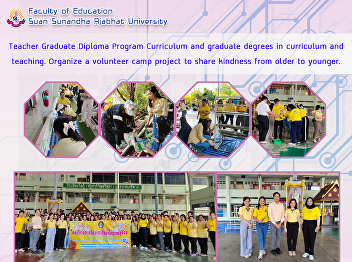 Teacher Graduate Diploma Program
Curriculum and graduate degrees in
curriculum and teaching. Organize a
volunteer camp project to share kindness
from older to younger.