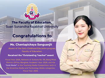 The Faculty of Education congratulates
Ms. Chantapichaya Sanguanjit on
receiving the 